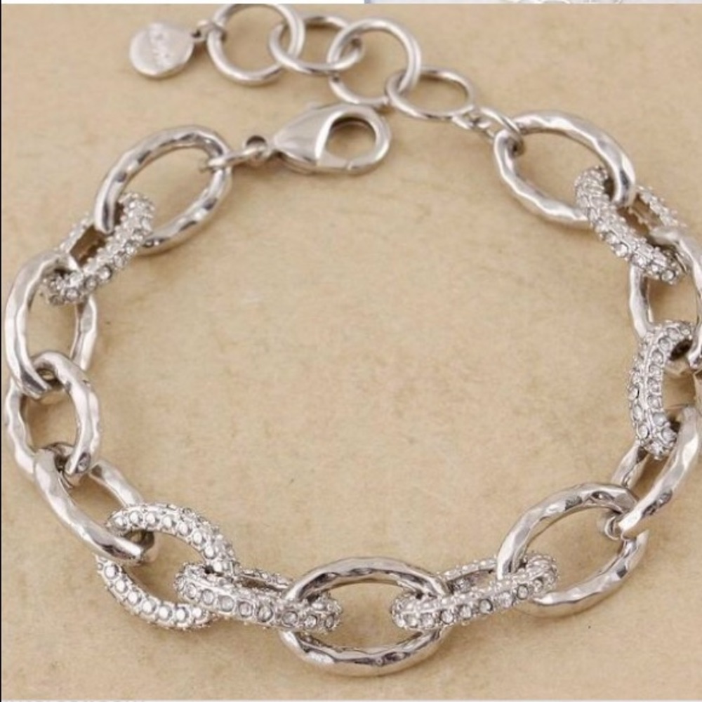 Stella & Dot⚔️SILVER Christina Pavé Link Bracelet - Picture 2 of 4